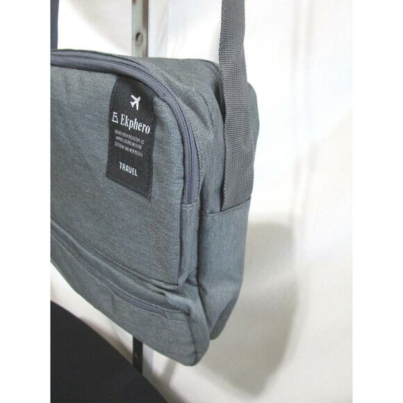 EUC!! Ekphero Small Gray Nylon 10" Padded Tablet Laptop Crossbody Travel Bag - Picture 6 of 12